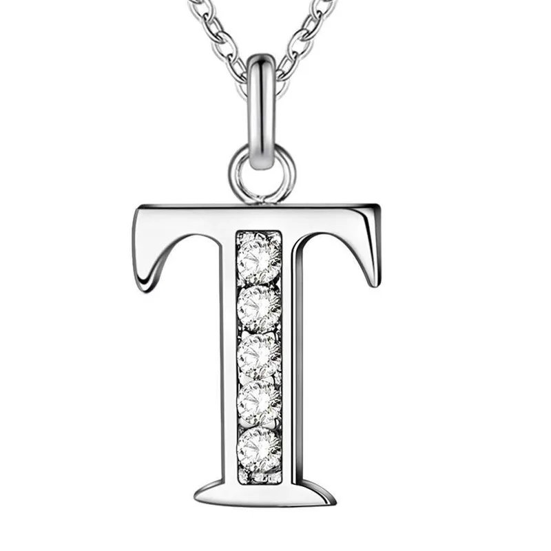 

Initial Name Letter Necklace 26 Letters Charm Pendant Micro Pave CZ Stone Chain Jewelry For Women Girls Gifts