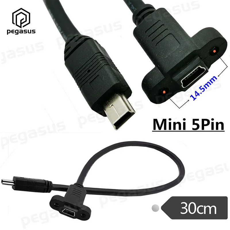 Панельное крепление для мини USB 5 Pin розетки к Мини P штекерному кабелю адаптера 0 3