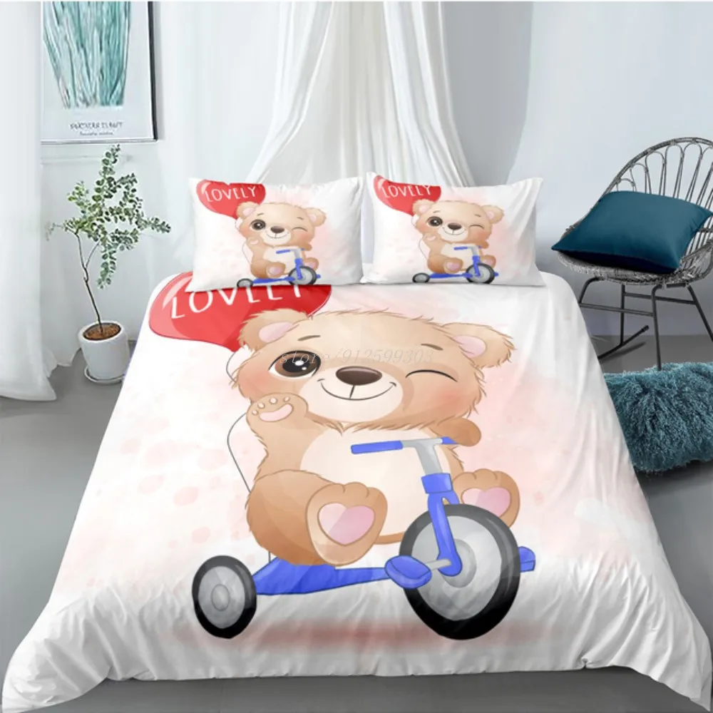 

Cute Boy Girls Bedding Set Cartoon Printed Single Twin Full Queen King Size Bedclothes Children's Kids Bedroom Duvet Cover Sets