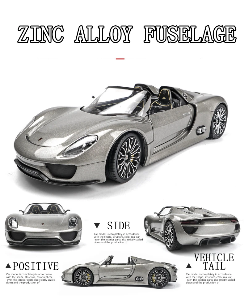 Welly 1:24 Porsche 918 модель автомобиля из сплава Модель автомобиля украшение автомобиля коллекция Подарочная игрушка Литье под давлением модель игрушка для мальчиков
