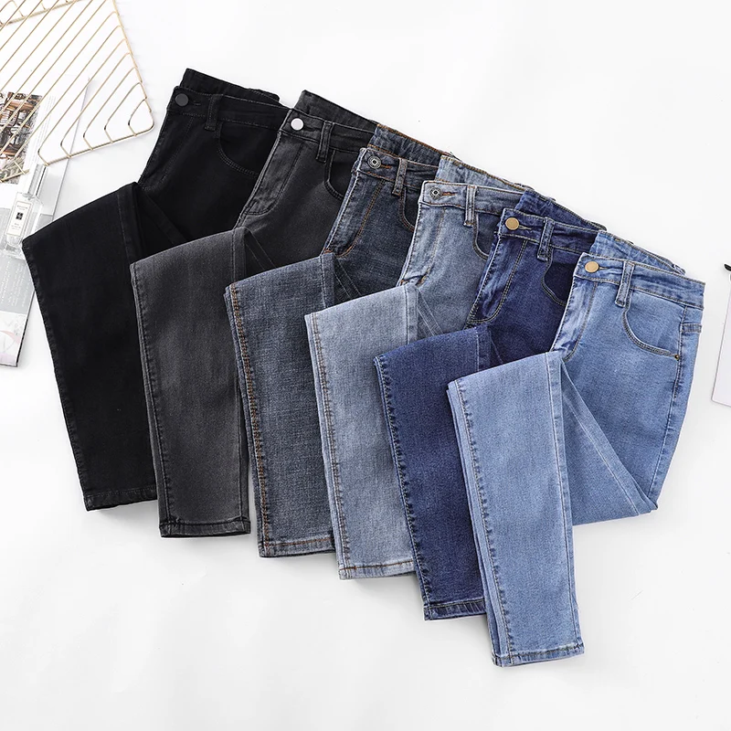 Fashion high-waist women's jeans 2020 new slim high-profile pencil pants stretch skinny casual trousers Karo888 | Женская одежда