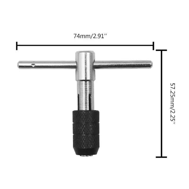 

9Pcs Multi-function Adjustable M3-6 T-Handle Tap Holder Wrench Machine Thread Taps Set Tapping Threading Tool with Metric Taps D