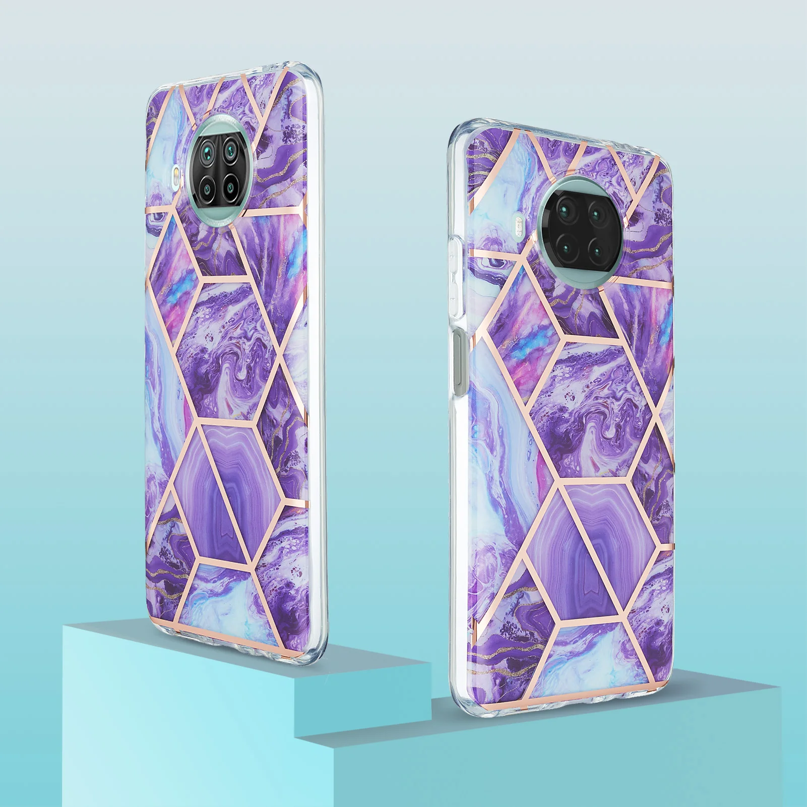 

Plating Marble Phone Case for Xiaomi 10 Lite MI 10T 10T Pro Redmi Note9 Note 9 Pro Max Redmi 9A POCO X3 NFC Soft Silicone Cover