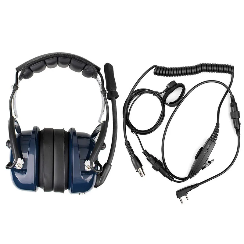 Aviation Mic Speaker Noise Cancelling Headset Earpiece VOX Volume Adjustment for Kenwood Baofeng UV5R BF Retevis  Walkie Talkie