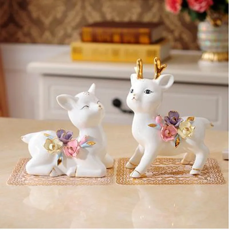 

2021 современные керамические изделия в европейском стиле с оленем, настольное украшение для дома и офиса, маскаты, свадебные подарки