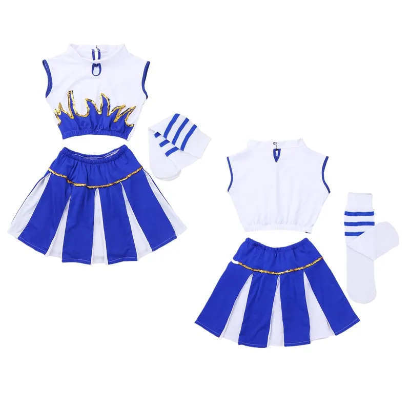 Детский костюм для чирлидинга детский современный джазового танца короткий топ
