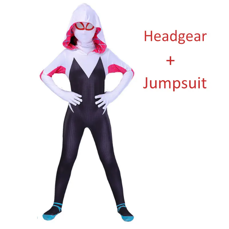 

2020The New Kids Girls 3D Gwen Stacy Spider Cosplay Costume Superhero Bodysuit Suit Jumpsuits