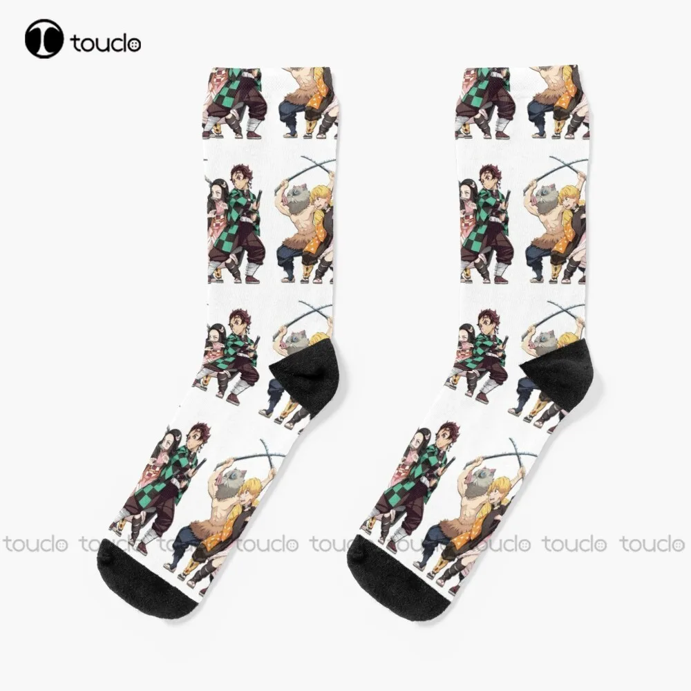 

Demon slayer: Kimetsu No Yaiba Socks orange socks Personalized Custom Unisex Adult Teen youth Socks 360° digital print