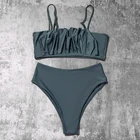 Бикини с высокой талией 2020 купальник женское Новое поступление бикини бюстгальтер с подкладкой пуш-ап одежда для плавания сексуальное однотонное бикини бразильское бикини