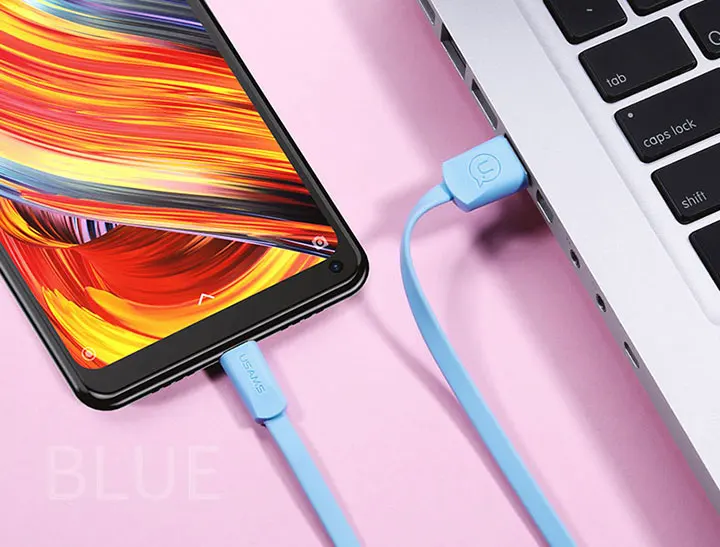 10 шт/много type C USB кабель, USAMS USB C кабель для samsung S9 s8 плюс кабель передачи данных для быстрой зарядки для Xiaomi 6 кабель зарядного устройства