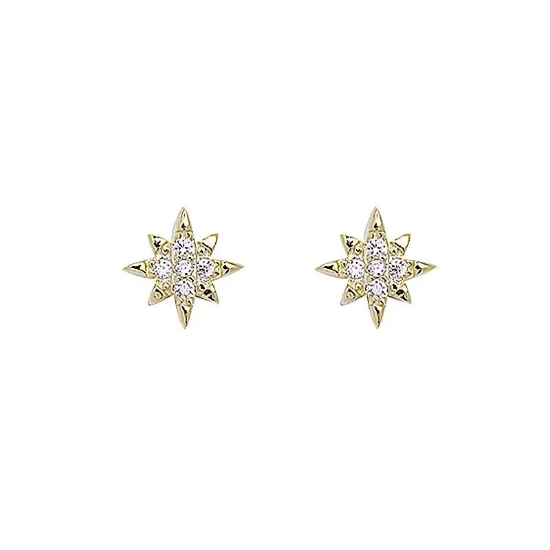 

925 Sterling Silver Korean Simple Star Stud Earrings Women Light Luxury Girlfriends Compact Party Jewelry Friendship Gift
