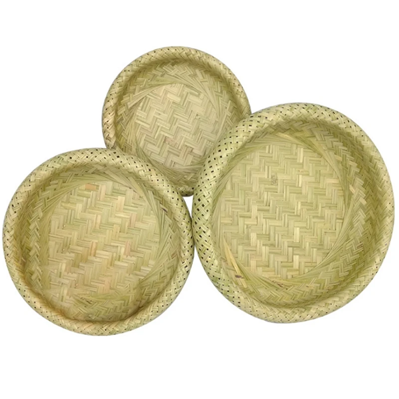 

Double-Layer Hollow Bamboo Basket Bread Basket Bamboo Storage Basket Woven Basket Fruit Basket