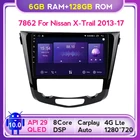 Автомагнитола для Nissan, стерео-система на Android 10, 6 ГБ ОЗУ, 128 Гб ПЗУ, с QLED 5G, Wi-Fi, GPS-навигацией, для Nissan X-Trail J11, Qashqai, Rouge, 2014 -2019 DSP, Carplay