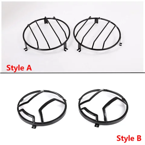 Передний абажур для передней фары из углеродистой стали для LADA NIVA, защитная крышка, сетка для литья автомобиля, аксессуары для отделки, набор из 2 шт.