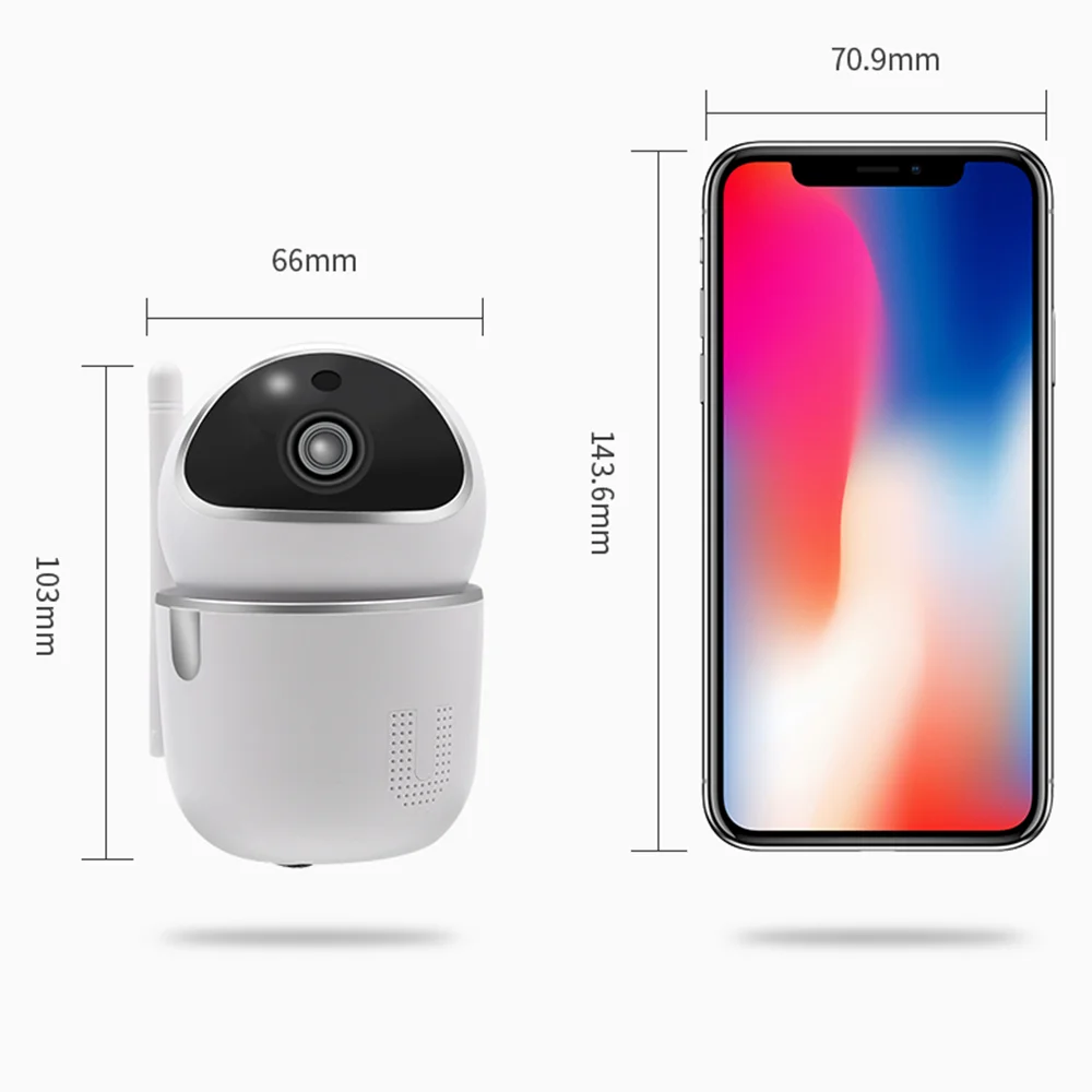 Беспроводная ip камера для умного дома с углом обзора 360 градусов Wi Fi 1080P HD