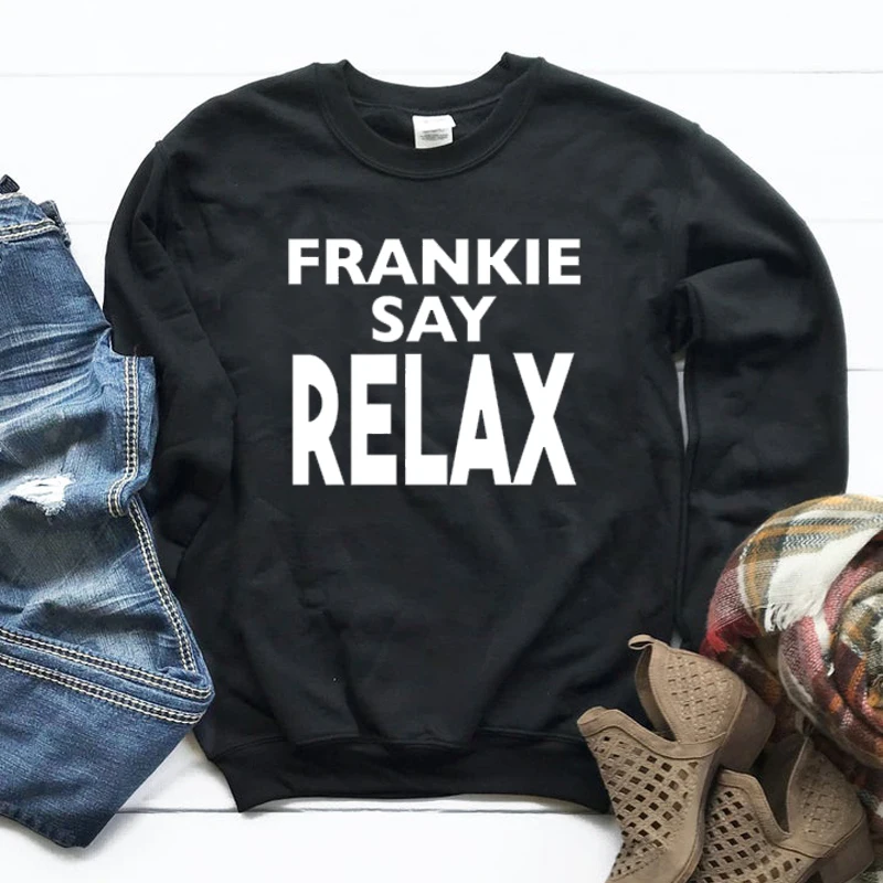 

Френки говорит, расслабляющая Хлопковая женская толстовка, модная Корейская женская одежда с круглым вырезом, пуловер большого размера, ру...