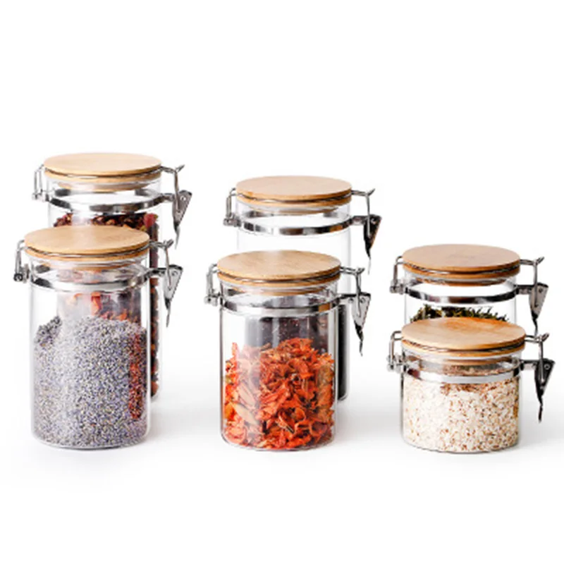 Высококачественная банка для хранения пищевых продуктов стеклянная с