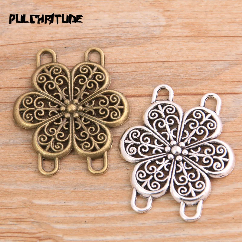 PULCHRITUDE 6 шт. 32*38 мм новый продукт два цвета цинковый сплав полые цветочные пористые