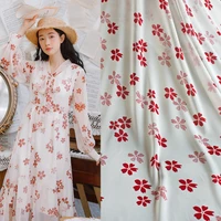 printed floral chiffon fabric used to sew ladies dresses and blouses fresh lady and fairy style white chiffon printed fabric