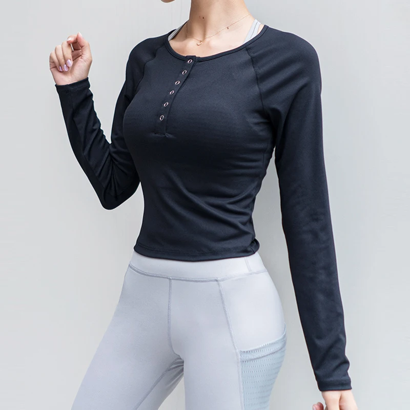 Спортивная рубашка для йоги Женская эластичная с длинным рукавом Новинка весна