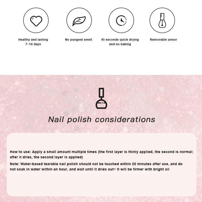 

New Non-Toxic Nail Polish Easy Peel Off & Quick Dry Water Based Nail Polish for Women Teens Kids SCI88