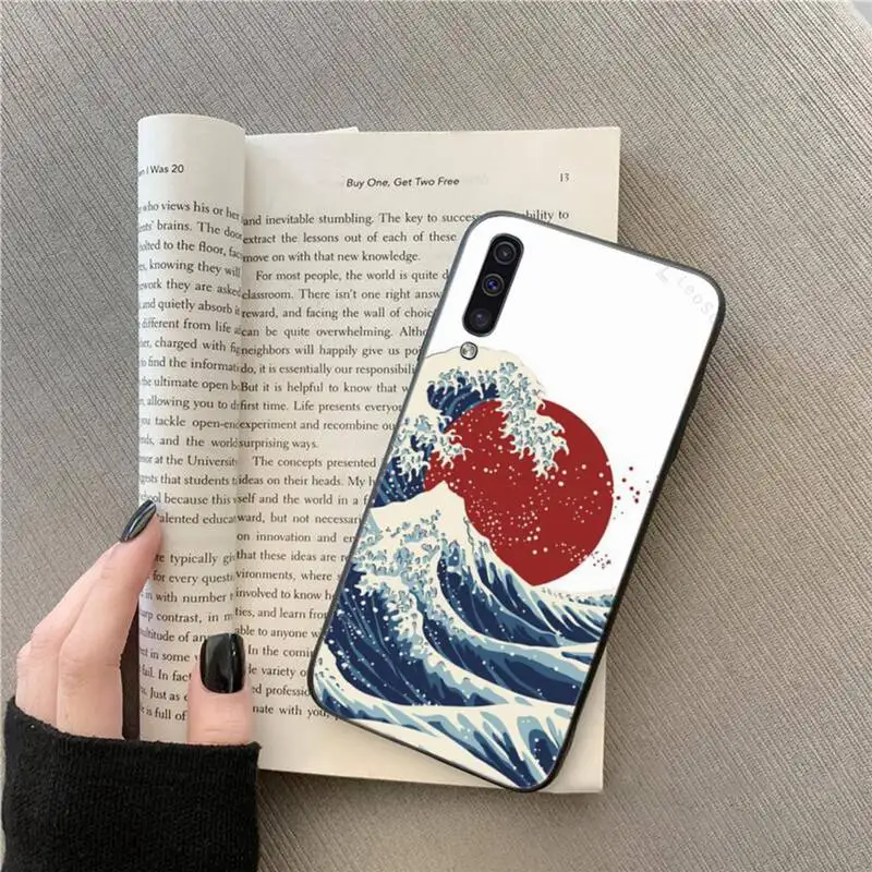 

Wave Japanese Green Illust Phone Case For Samsung Galaxy M10 20 30 A 40 50 70 71 6S A2 A6 A9 2018 J7 CORE PLUS STAR S10 5G C8