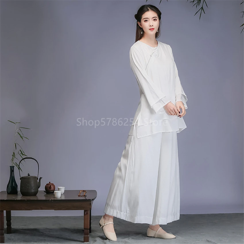 Блузка женская с длинным рукавом хлопковая широкими штанинами | Тематическая