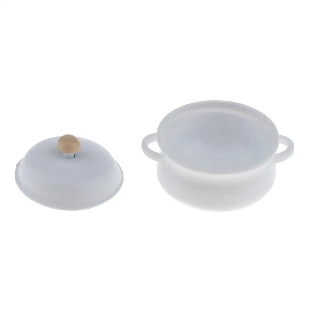 

1:12 Dollhouse Miniature White Mini Soup Pot Dolls Kitchen Accessories
