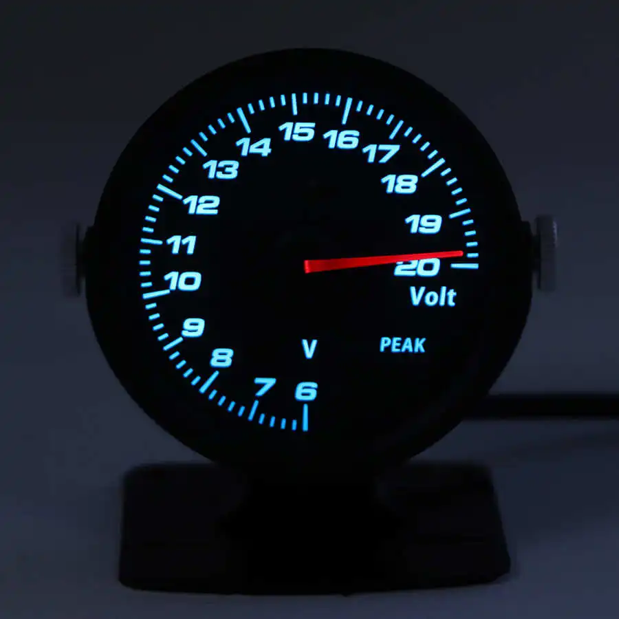 Тонированный вольтметр CAMMUS 60 мм/дюйма 17 цветов OBD2 гоночный измеритель напряжения