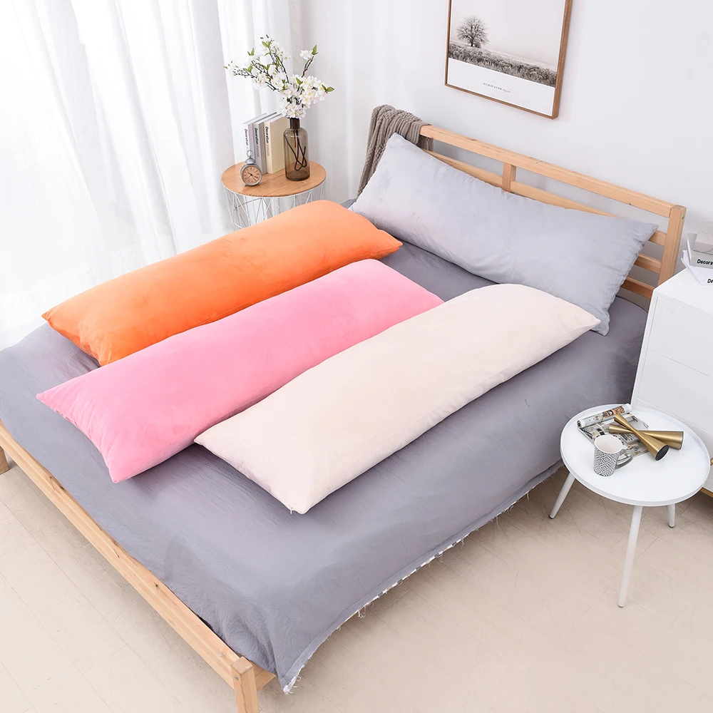 

Super Soft Plush Body Pillow Cover Nordic Plain Long Pillow Cases Large Size Zipper Pillowcase 50x70 for Bed Sofa Home Decor