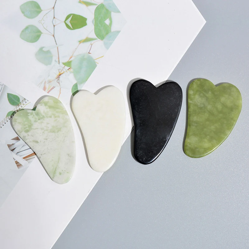 Hot Jade Guasha Massage Board Natural Stone Gua Sha Scraper Beauty Tool Health Care Meridian Scraping Plate Women Facial Lifting