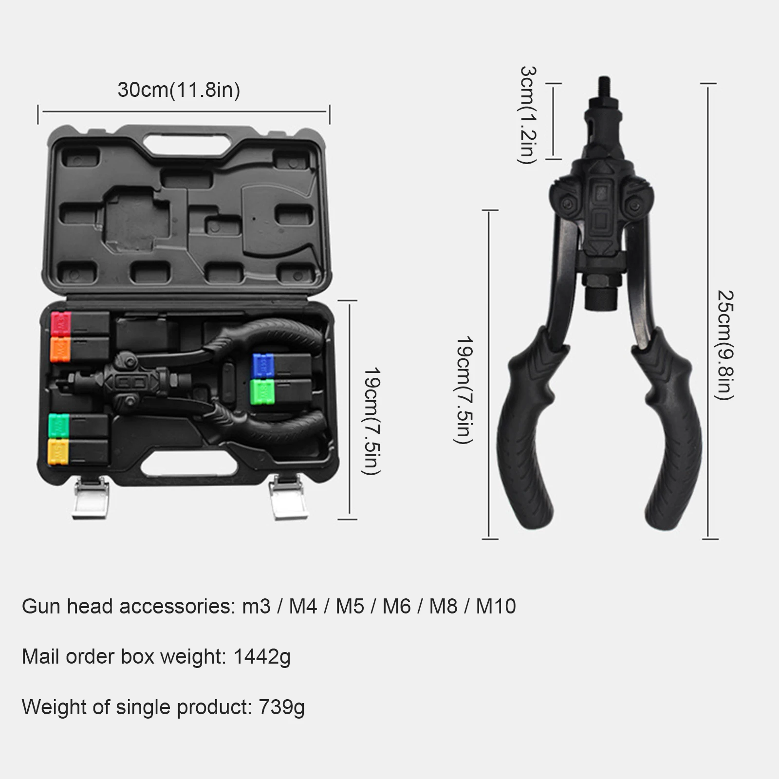 

Hand Rivet Nut Gun Insert threaded Mandrels Manual Riveters Nut Gun Professional Tools