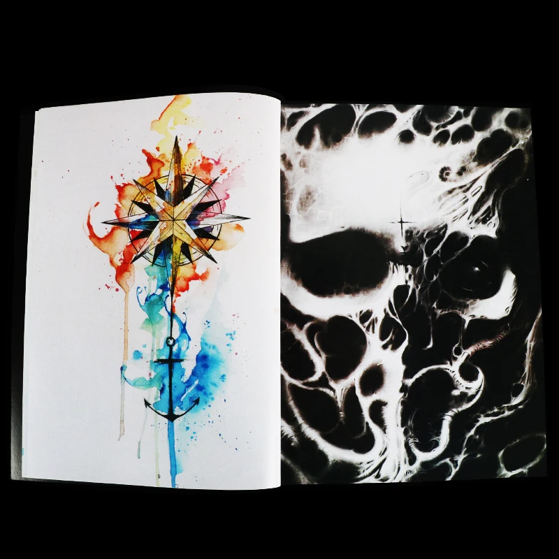 Latest Original Tattoo Manuscript A4 Size 50 Pages Sketch Book Eyes Feather Death Buddha Skull | Красота и здоровье