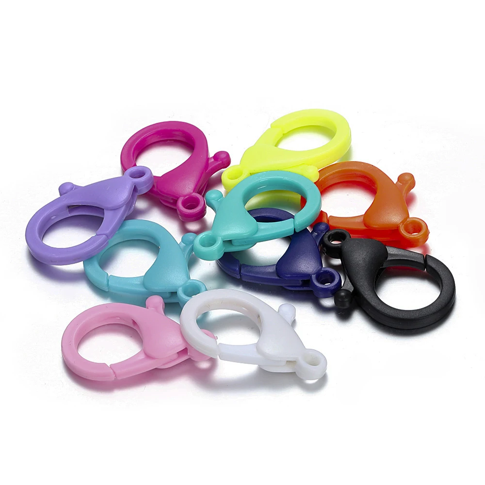 

30pcs 35/25mm Plastic Lobster Clasps for Keychain Bracelets Mix Hooks Chain Closure Accessories for Jewelry Components DIY