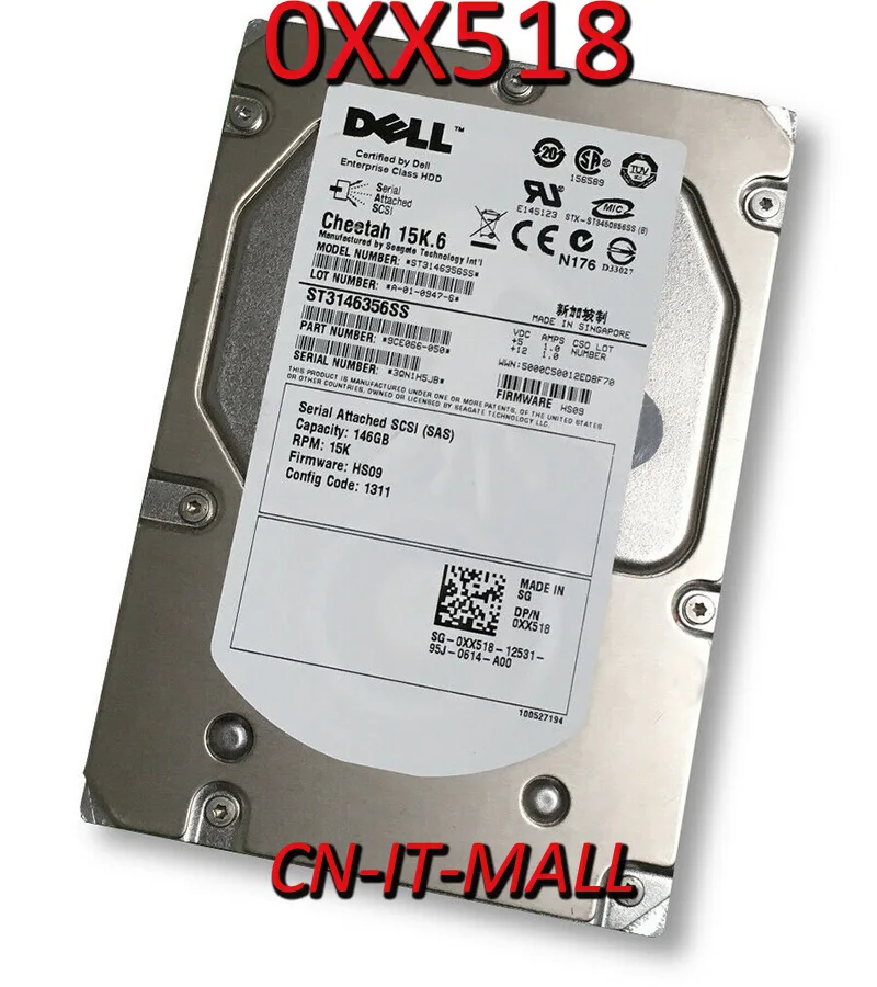 

Вытащил 0XX518 XX518 ST3146356SS 146 Гб 15000 об/мин 16 Мб кэш SAS 3 ГБ/сек. 3,5 "Внутренний жесткий диск
