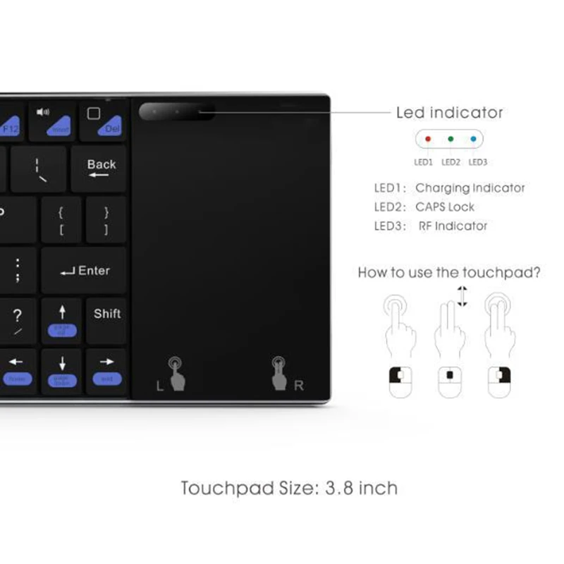 K12+ Mini 2.4GHz Wireless Keyboard and Bluetooth with Touchpad Mouse for PC Tablet Android | Компьютеры и офис