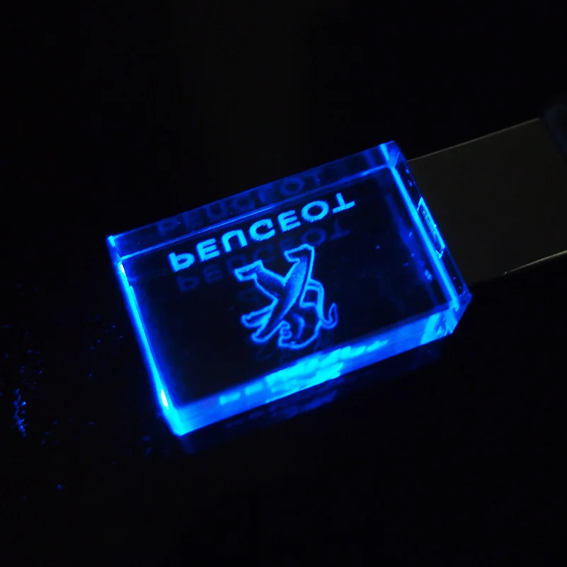 Горячая Распродажа кристалл USB Renault &amp Peugeot Логотип автомобиля 4 Гб 16