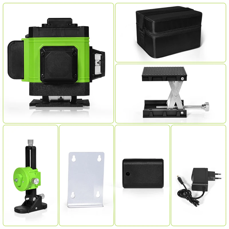 Лазерный уровень CLUBIONA IE12A 3D зеленый нивелир с беспроводным дистанционным