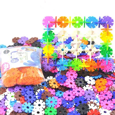 400 шт. Детский конструктор пазл Снежинка|Соединяющиеся блоки| |