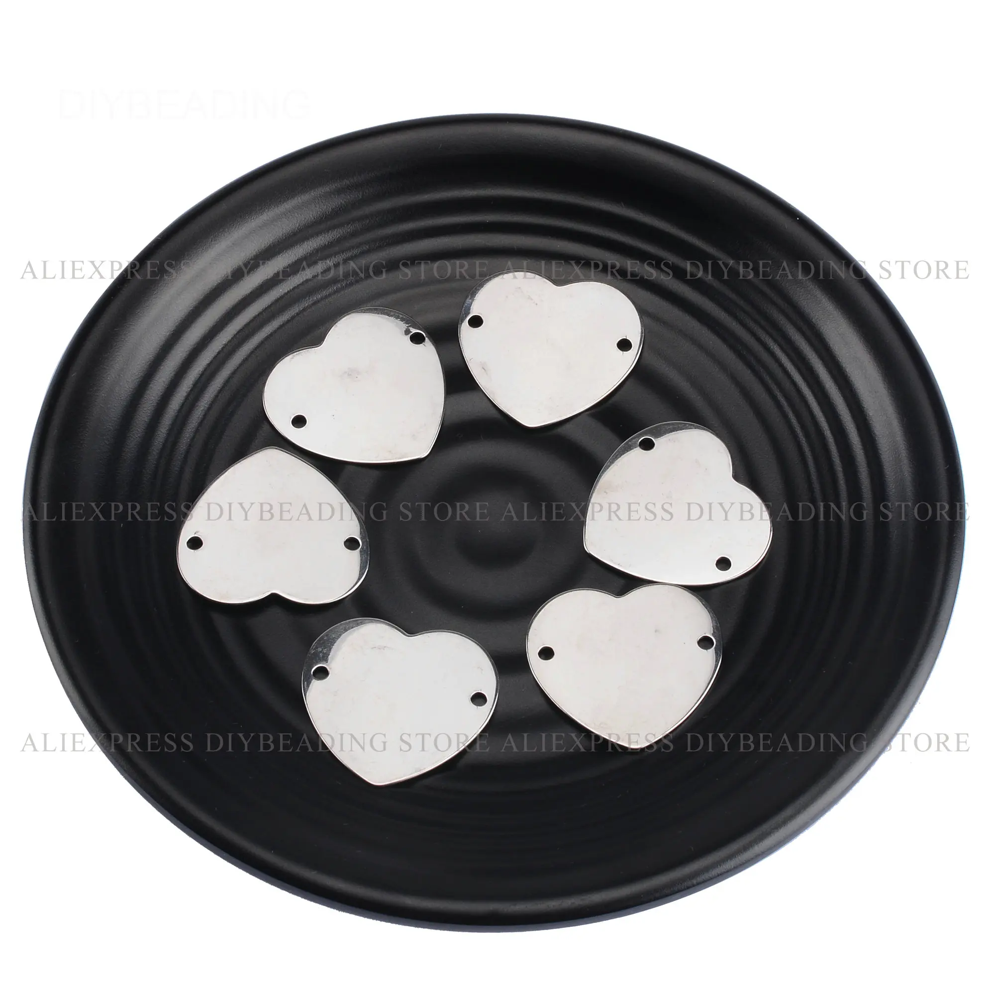 

10-500 Pcs Heart Blanks/Heart Shape Stamping Blank/Smooth Plain Stainless Steel Metal Engraving Blanks Charm Tag Connector