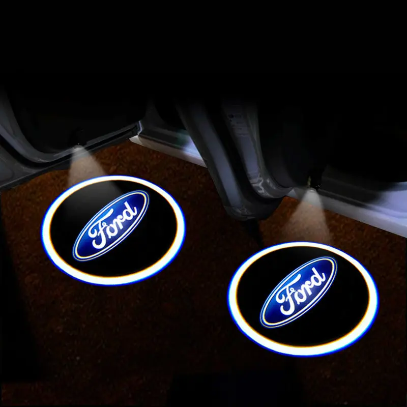 

2PCS Car Door Welcome Lamp Wireless Laser Projector Modified For Ford Focus Mustang Mondeo Kuga Fiesta Escort Edge F150 Explorer