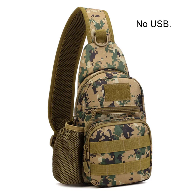 Jungle No USB Тактическая Сумка для мужчин, военный корпус облегченной модульной системы переноски снаряжения, открытый водонепроницаемый слинг рюкзак, Охота Спорт альпинизма сумки с USB - Цвет: Jungle No USB