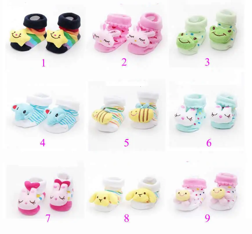 Kawaii/1 пара; хлопковые носки для малышей; нескользящие носки-тапочки с резиновой подошвой для детей ясельного возраста; сезон осень-весна; модные носки с милыми рисунками животных для новорожденных