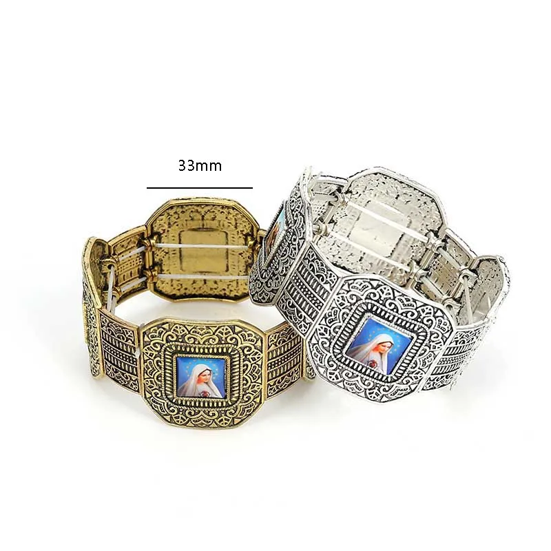 Модный браслет с изображением Святого Бенедикта ярких цветов четки ювелирные