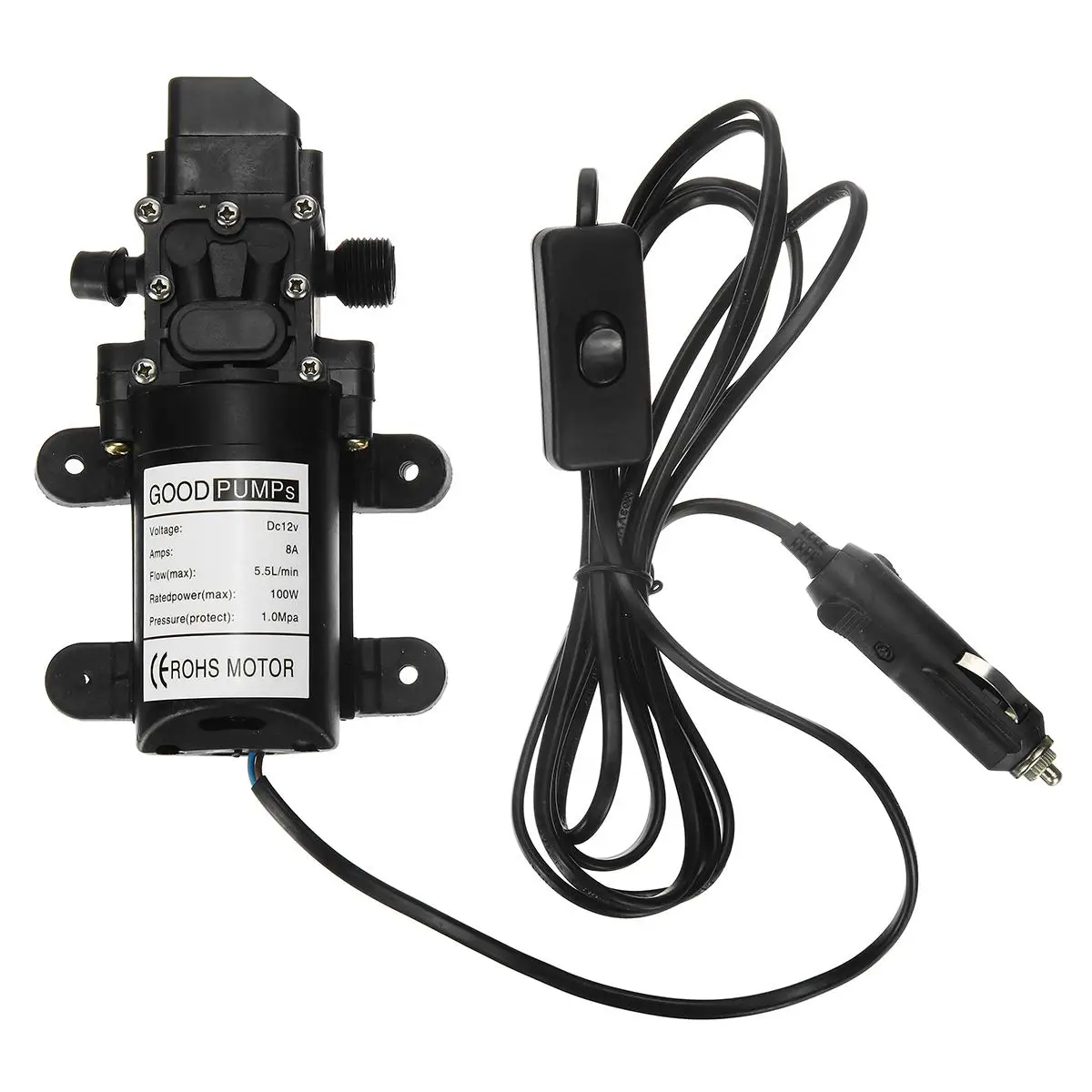 

Water Pump 12V 100W 5.5L/Min Stable High Pressure Diaphragm Water Pump Sprayer Car Wash 12 V Self Priming Water Pump