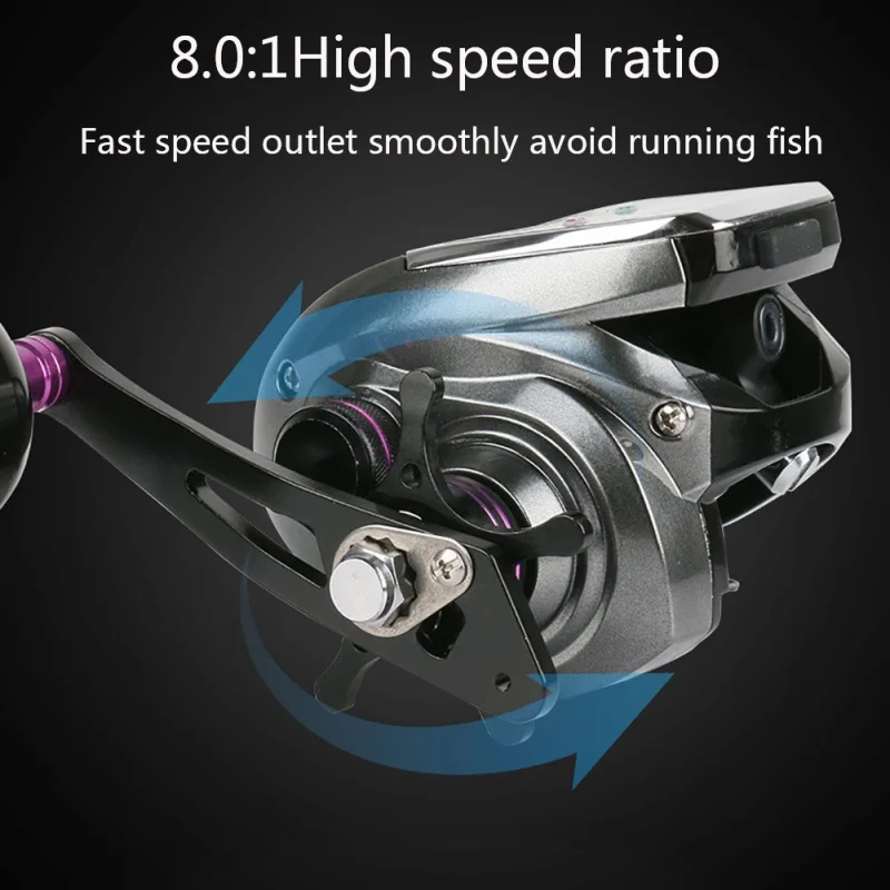 Carretel de Pesca Rolamento de Esferas Carretel de Fundição Enfrentar com Display 6 + 1 Baixo Perfil Linecounter - Isca Pesca Digital Reel8.0: 1 2 Esporte e Lazer