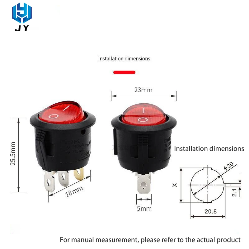 1 шт. Круглая Плоская лодка кулисный переключатель 2-контактный 2-скоростной KCD1-105
