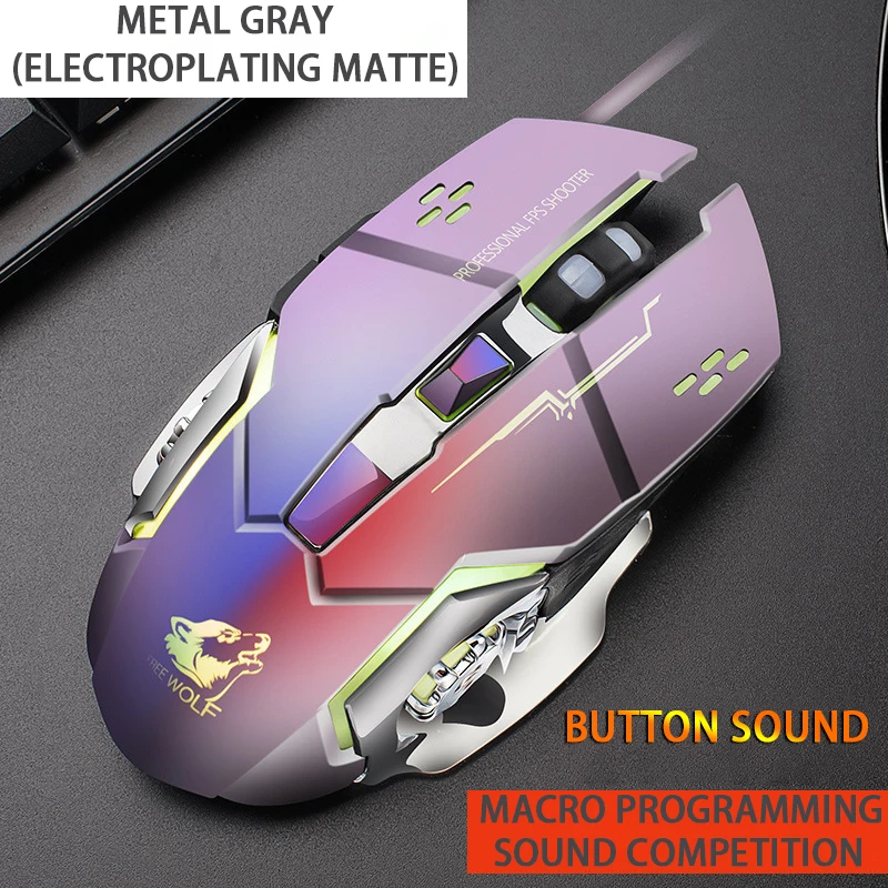 

4000DPI USB Wired Mechanical Mouse Gaming Silent Mute CS LOL Cheap Mice For PC Desktop Notebook Computer Laptops Mause Gamer