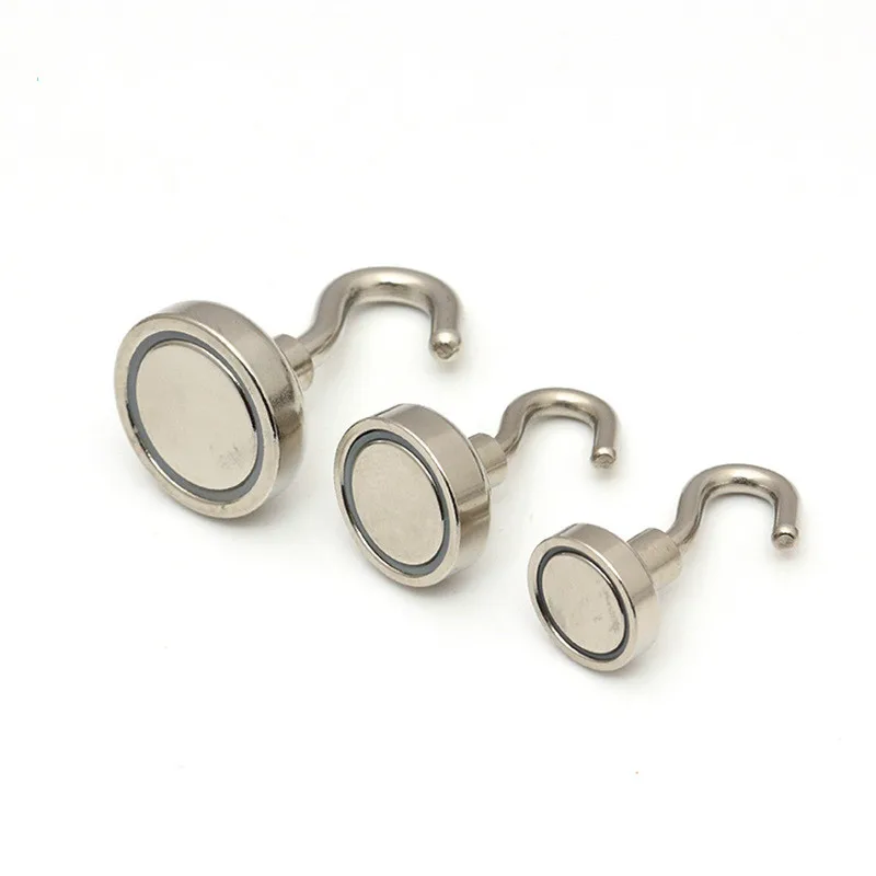 

5pcs Magnetic Hooks Powerful Magnet Holder Suction Wall Holder Support Hardware Magnetic Tool Silver Metal Hook Household