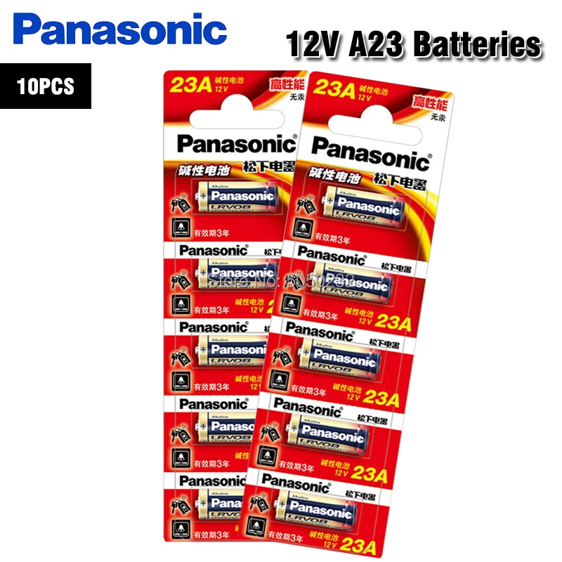10 шт./лот 100% оригинальная Panasonic 12 В 23A A23 MN21 8LR23 VR22 LRV08 щелочные батареи сигнализации